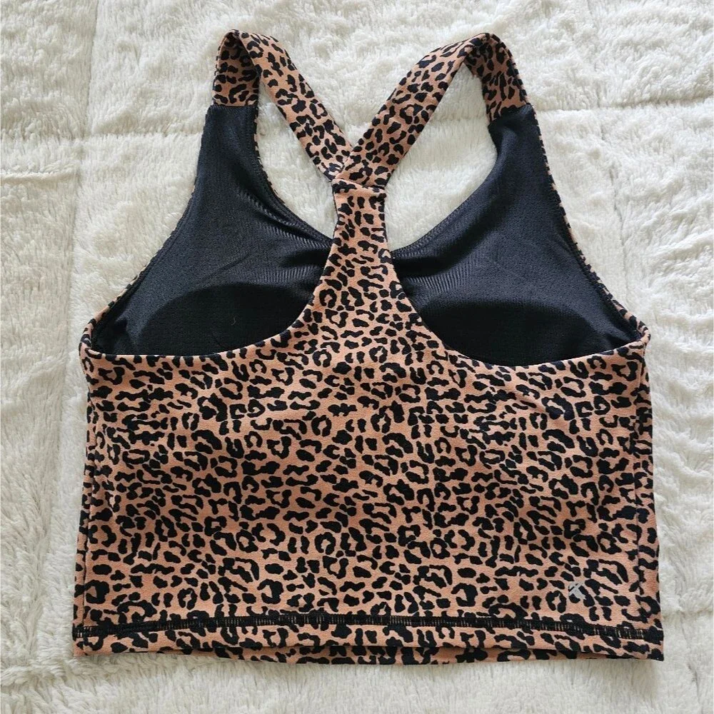 Kyodan Animal Print Crop Top Work Out Top Bra Size P/S